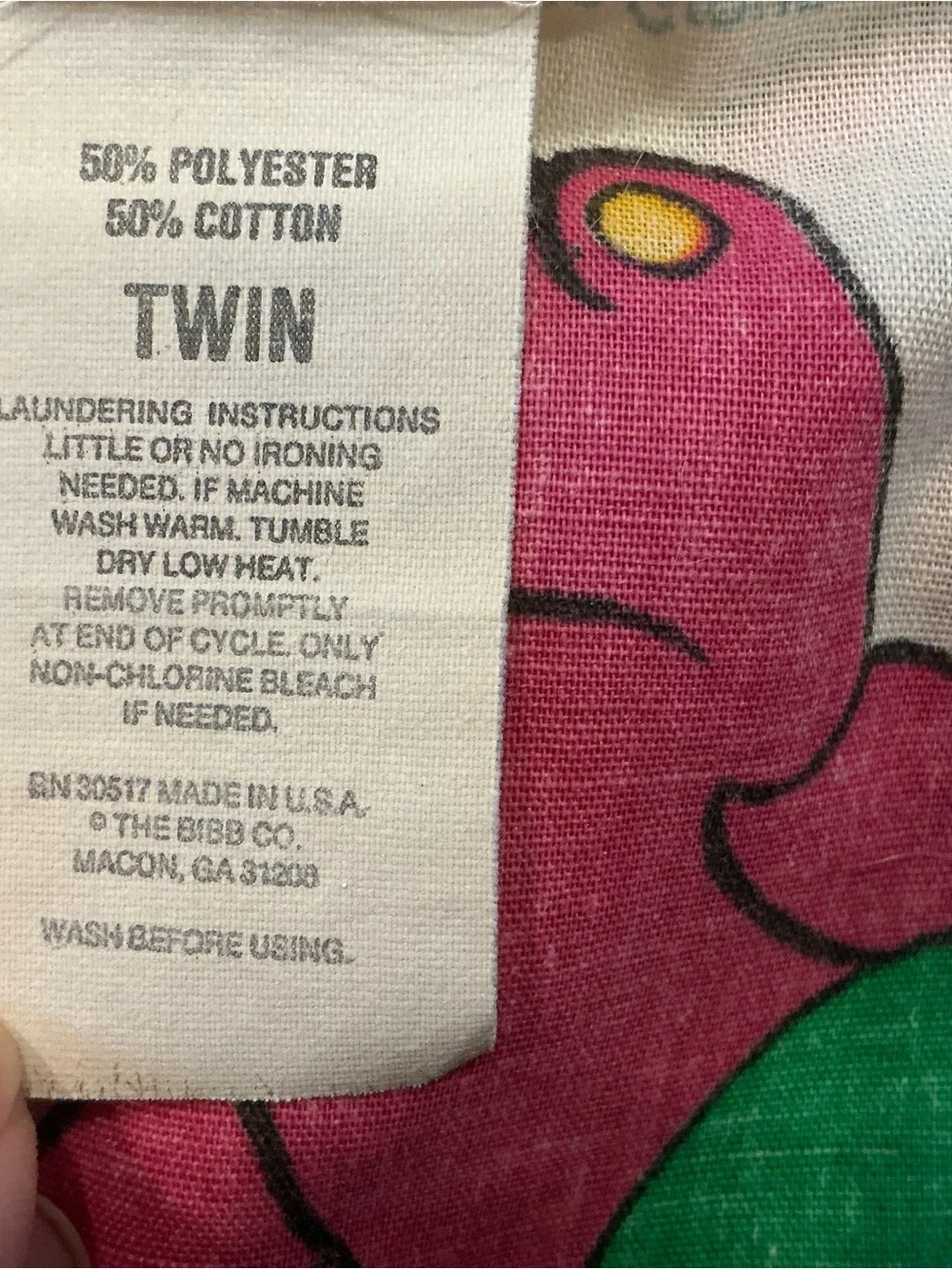 Vtg 1992 Barneys purple dinosaur twin size bed sheet flat ,fitted and pillowcase